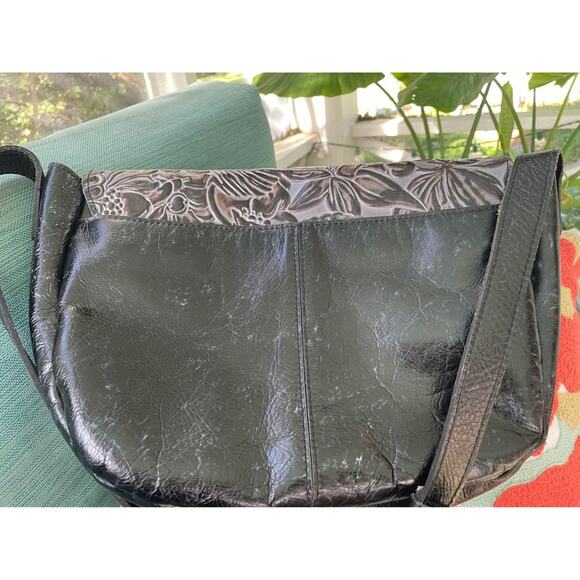 Patricia Nash Crossbody Tooled Black Leather Black New w/o tags - Picture 6 of 9